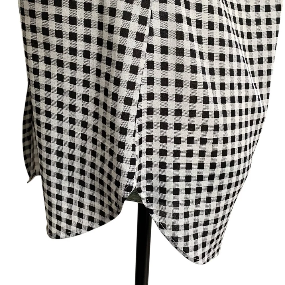 J.Crew Black White Gingham Check Long Sleeve Button Front Blouse XS - Picture 9 of 15
